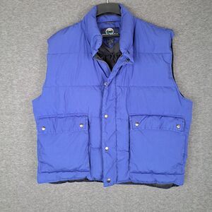 Woodlake Blue Puffer Vest Quilted Full Snap Front‎ Pockets Outdoor Work Chore XL